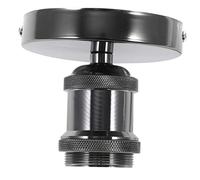 HOMSFOU Portalampada Supporto per Lampada da Soffitto Vintage Nero in Acciaio Inossidabile E27 Elegante Base per Creare Atmosfera Calda per Lampadine