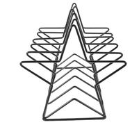 HOMSFOU Portariviste e Porta CD in Nero Cinque Punte Scaffale Salvaspazio per Album Vinili e Libri Organizer da Scrivania Antigraffio per Casa e Ufficio