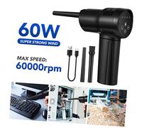 HOMSFOU Pulitore Ad Aria Compressa Senza Fili Elettrico per Computer e Tende Spolveratore Ad Aria Potente Ugello e Funzione Gonfiante Pratico per Uso Domestico e Auto