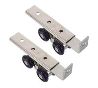 HOMSFOU Ruote per Porta Scorrevole in Acciaio Inox con Cuscinetti Sfera Pulegge Scorrevoli Silenziose per Binario Porta Appesa Ricambio per Armadi e Porte Scomparsa