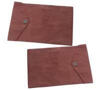 HOMSFOU Sacchetto Porta Testi Religiosi in Velluto a Righe Color Caffè, Pieghevole e Resistente per Pelle, 2 Pezzi, Design Tibetano Elegante e Tradizionale, per Pellegrinaggi e