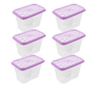 HOMSFOU Scatola Deumidificatrice Riutilizzabile 6 Pezzi in Plastica Trasparente con Coperchio, Contenitore Antiumidità per Armadio e Bagno, Portatile e Facile da Ricaricare per Protezione