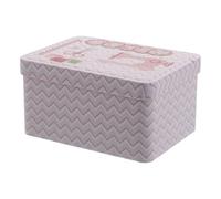 HOMSFOU Scatola di Latta Rettangolare Portatile con Coperchio Ribaltabile, Organizer in Metallo per Cucito, Contenitore Salvaspazio per Fili, Aghi e Accessori da Cucito, per Uso Domestico