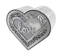 HOMSFOU Scatola di Legno Cava a Forma di Cuore per Biglietti di Nozze e Auguri, Contenitore Decorativo per Buste e Cartoline, Porta Biglietti per Matrimonio e Anniversario