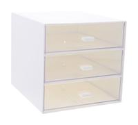 HOMSFOU Scatola Portaoggetti da Scrivania Trasparente a 3 Strati in Abs e Pp Resistente, Contenitore Visibile Multiuso per Casa e Ufficio, Organizer Cassetto per Cosmetici e Effetti