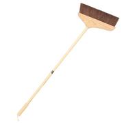 HOMSFOU Scopa Manico in Legno Massello, Setole Morbide in Palma per Pulizia Efficiente di Pavimenti, Bagno e Cortile, Strumento Stabile per Uso Domestico e Industriale