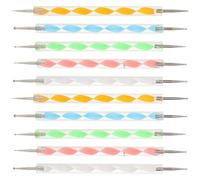 HOMSFOU Set 10 Pezzi Strumenti per Goffratura in Argilla e Ceramica Stilo a Doppia Punta estremità Sferica per Pittura Mandala su Rocce Modellazione Artistica Presa Ergonomica e Facile