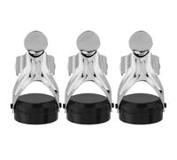HOMSFOU Set 3 Pezzi Tappi per Vino Riutilizzabili in Acciaio Inossidabile Nero, Facili da Inserire e Rimuovere, per Conservazione Bottiglie di Vino