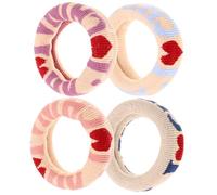 HOMSFOU Set 4 Pezzi Corde Larghe per Chioma da Ragazza Motivo a Cuore Anelli per Chioma Morbidi senza Segni Accessori per Acconciature Quotidiane Casual Colore Casuale Stili multipli