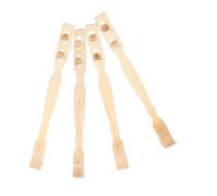HOMSFOU Set 4 Pezzi Spazzola di Bamboo per Massaggio Schiena Superficie Liscia e Confortevole, Facile da Trasportare da Usare nella Vita Quotidiana o Viaggio D'affari