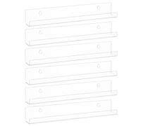 HOMSFOU Set 6 Pezzi Portavinile da Parete in Acrilico Trasparente, Mensole Galleggianti Piccole per Dischi in Vinile e Porta Cd, Espositore Salvaspazio Multiuso per Soggiorno e Ufficio