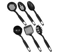 HOMSFOU Set di Utensili da Cucina in Nylon 6 Pezzi, Resistenti al Calore Cucchiaio Mestolo e Spatole, per Uso Domestico e Cucina Quotidiana