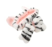 HOMSFOU Set Fascia Chioma da Spa e Braccialetti Assorbenti per Lavaggio Viso Morbidi ed Elastici, Design Gatto per Cura Pelle Femminile e Routine Trucco