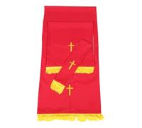 HOMSFOU Set Reversibile per Paramenti da Chiesa Rosso, Sciarpa da Leggio e Tovaglia con Ricamo Croce, Tessuto Morbido Resistente allo Sbiadimento per Cerimonie Religiose