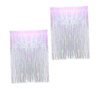 HOMSFOU Sfondo Antipioggia da Festa 2 Pezzi 1x2,5 M, Decorazione Parati Plastica Trasparente per Eventi, Feste, Matrimoni e Palcoscenico, Accessorio Fotografico Portatile