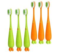 HOMSFOU Spazzolino Carota per Bambini 6 Pezzi Setole Morbide in Pp e Tpr, Stimola e Massaggia le Gengive, Adatto alla Struttura dei Denti dei Bambini, Design Cartone Animato