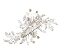 HOMSFOU Spilla a Foglia in Lega di Zinco Argento per Donna, Spilla da Bavero e Colletto Elegante, Fermaglio Decorativo per Scialle e Abiti da Festa, Accessorio per Zaini e Cappelli