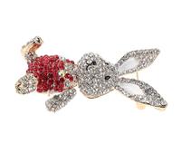 HOMSFOU Spilla a Forma di Coniglio Strass Scintillanti, Spilla Anti-esposizione per Abiti e Camicie da Donna, Gioielli da Festa Eleganti e Versatili per Sciarpe e Borse