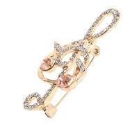 HOMSFOU Spilla a Nota Musicale in Lega di Zinco con Strass Color Oro Chiaro, Accessorio per Vestiti, Cardigan e Giacche, Spilla Multifunzionale per Musicisti e Regalo per Occasioni
