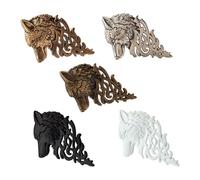 HOMSFOU Spilla da Bavero Vintage Testa di Lupo da Uomo, Set da 5 Pezzi in Lega Resistente, Accessorio Moda per Feste e Compleanni Colore Casuale
