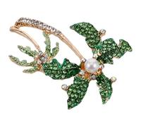 HOMSFOU Spilla Elegante a Forma di Palma da Cocco Strass e Perle in Lega, Accessorio Moda per Regalo Donna