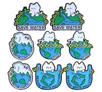 HOMSFOU Spille a Forma di Gatto Carino 8 Pezzi Distintivi Animali Salva Acqua in Lega Spille per Zaino e Borsa Decorazione Ecologica per Ragazze e Uso Quotidiano