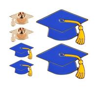 HOMSFOU Spille da Bavero Blu in Lega 6 Pezzi per Back To School Party Design Elegante e Distintivo di Laurea per Studenti e Insegnanti della Class Of 2025