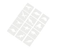 HOMSFOU Stencil per Pittura Muro Dinosauri Riutilizzabile 12 Pezzi in Plastica Bianca Modelli Creativi da Disegno per Ragazzo Ragazza per Gioco Interattivo Genitore-Figlio
