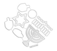 HOMSFOU Stencil per Tagliare Hanukkah Parola Muore per La Fabbricazione della Carta Modello di Stencil per Le Vacanze Cutter Fustellatura Taglio Acciaio Carbonio Silver