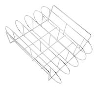 HOMSFOU Supporto Accessorio Argento in Inossidabile per Costine Design Ergonomico e Facile da Pulire per Barbecue per Picnic e Casa