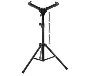 HOMSFOU Supporto per Rullante Gambe Stabili e Portata Potenziata Pieghevole in Lega Nera Set 1 Pezzo Struttura a Gambe Larghe per Batteristi