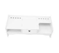 HOMSFOU Supporto Rialzato per Monitor da Tavolo Cassetto Organizer, Supporto Computer Ufficio in PVC 48x20x15cm per Postura Corretta e Archiviazione Multifunzionale, per Casa e Lavoro
