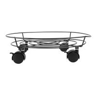 HOMSFOU Supporto Ruote per Vasi di Fiori in Metallo Nero Base Mobile per Trasloco Vasi da Giardino e Balcone Adatto a Bombole Struttura Durevole