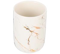 HOMSFOU Tazza Multiuso in Ceramica Motivo Marmorizzato Bianca, Bicchiere Portaspazzolino per Collutorio, Pratica Tazza D’Acqua per Uso Domestico e Hotel