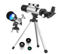 HOMSFOU Telescopio Astronomico a Rifrazione Con Treppiede Regolabile Per Osservare L’universo e Le Stelle Dotato Di Lenti Per Visione Chiara