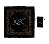 HOMSFOU Tovaglia in Velluto Divinatorio Antiscivolo per Tarocchi con Borsa Porta-carte, Set 2 Pezzi per Altare e Giochi di Carte, Accessorio Portatile per Lettura e Pratiche Magiche
