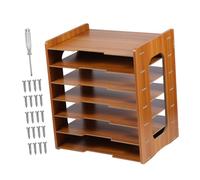 HOMSFOU Vassoi Portadocumenti per Ufficio in Legno Organizer da Scrivania Strati Vassoio per Documenti Organizer per Carta e Posta da Banco