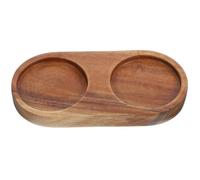 HOMSFOU Vassoio in Legno per Macina Sale e Pepe, Supporto Antiscivolo per Macinapepe da Cucina, Portavassoio Ergonomico e Resistente per Utensili Cucina