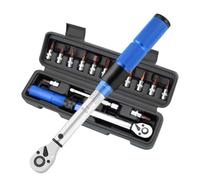 Homshsjhkis 15 Pcs Chiave Dinamometrica Bici, 1/4" Torque Wrench, Chiavi Dinamometrica set Adattatore, Barra Prolunga, Pulsante Sgancio Rapido, Testa Reversibile con Clic per Strada, Mountain, Moto