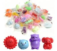 Homshsjhkis 50 Pezzi Squishy Antistress, Mochi Squishy Toys Set, Squeeze Toys Squishy Giocattoli, Mini Mochi per Bambini, Kawaii Squishy Giocattoli Decompressione Stress Relief, Regalo di Natale