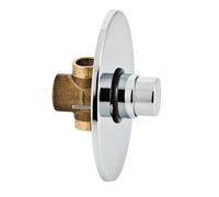 HOMSSY Rubinetto a pulsante temporizzato da parete tipo Presto, cromato, chiusura automatica ad azione corta, risparmio d'acqua, raccordo incluso, filettatura M-M 1/2"