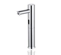 HOMSSY Rubinetto elettronico con sensore a infrarossi, alto e senza contatto, 2 acque con premiscelatore regolabile (calda/fredda), ottone cromato - per bagno domestico e commerciale