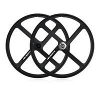 HOMSXPAC Coppia di Ruote per Bicicletta a Scatto Fisso 700C, 4 Raggi, mozzo con Cuscinetto a Sfera Integrato in Lega di magnesio, Larghezza 33 mm, per Anteriore e Posteriore, 100 x 120 mm (