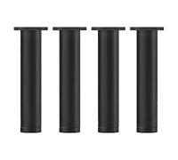 HOMSXPAC Piedini per Divano in Alluminio Regolabili in Metallo da 70 mm, 4 Pezzi, Neri, per la Sostituzione Fai da Te dei mobili
