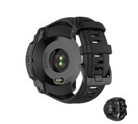 HOMTERN Cinturini progettati per Garmin Instinct 3 45 mm, cinturini di ricambio flessibili in silicone per orologio, nero, Misura unica, Silicone, Nessuna pietra preziosa