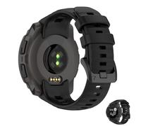 HOMTERN Cinturini progettati per Garmin Instinct E 45 mm, cinturini di ricambio flessibili in silicone per orologio, nero, Misura unica, Silicone, Nessuna pietra preziosa
