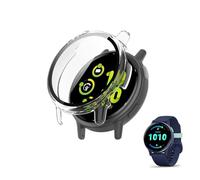 HOMTERN Custodia progettata per Garmin Vivoactive 5, custodia rigida trasparente in policarbonato con pellicola protettiva in vetro temperato, copertura completa, antiurto, antigraffio