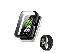 HOMTERN Custodia progettata per Samsung Galaxy Fit 3, custodia rigida in policarbonato con pellicola protettiva in vetro temperato, copertura completa, antiurto, antigraffio, colore nero