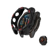 HOMTERN Custodie progettate per Garmin Fenix 8 43 mm AMOLED, guscio protettivo in morbido TPU leggero, a prova di caduta, antigraffio, flessibile, copertura completa, 1 nero rosso