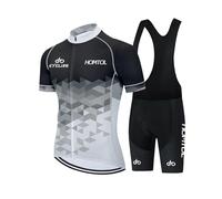 HOMTOL Abbigliamento Ciclismo da Uomo Maniche Corte Completo Bici Completo Ciclismo Estivo con Pantaloncini Imbottiti in 3D Gel Traspirante e ad Asciugatura Rapida